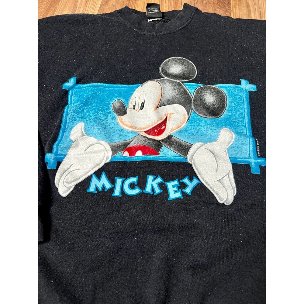 Vintage Mickey Mouse Black Sweater - Disney Unlimited ~SZ L/XL - By Jerry Leigh